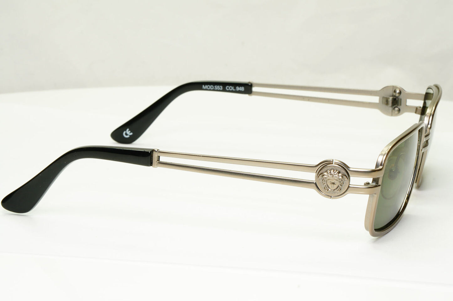 Gianni Versace 1996 Sunglasses Medusa Gunmetal Green MOD S53 COL 948 311022