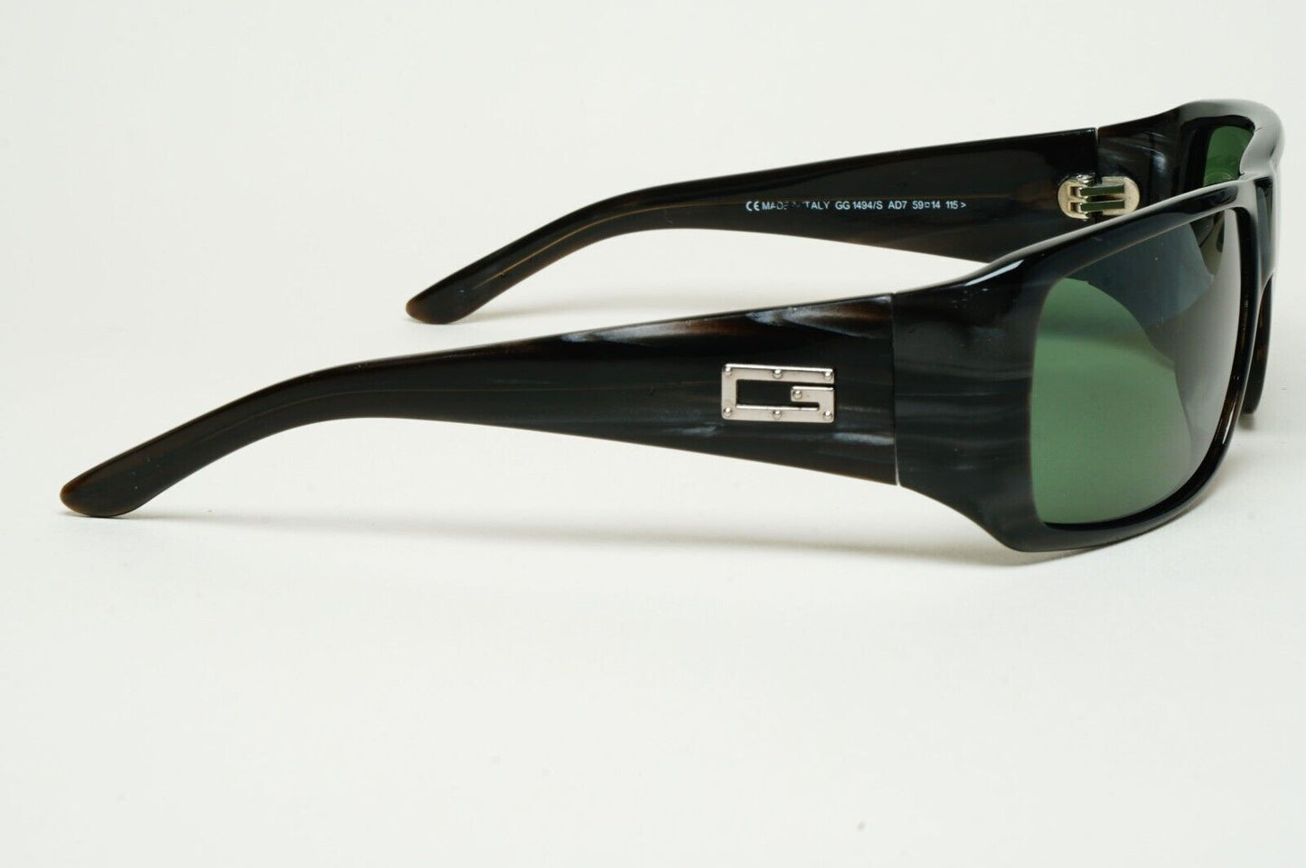 Gucci Sunglasses 1997 Vintage Grey Marble Green Square GG 1494/S AD7 280125