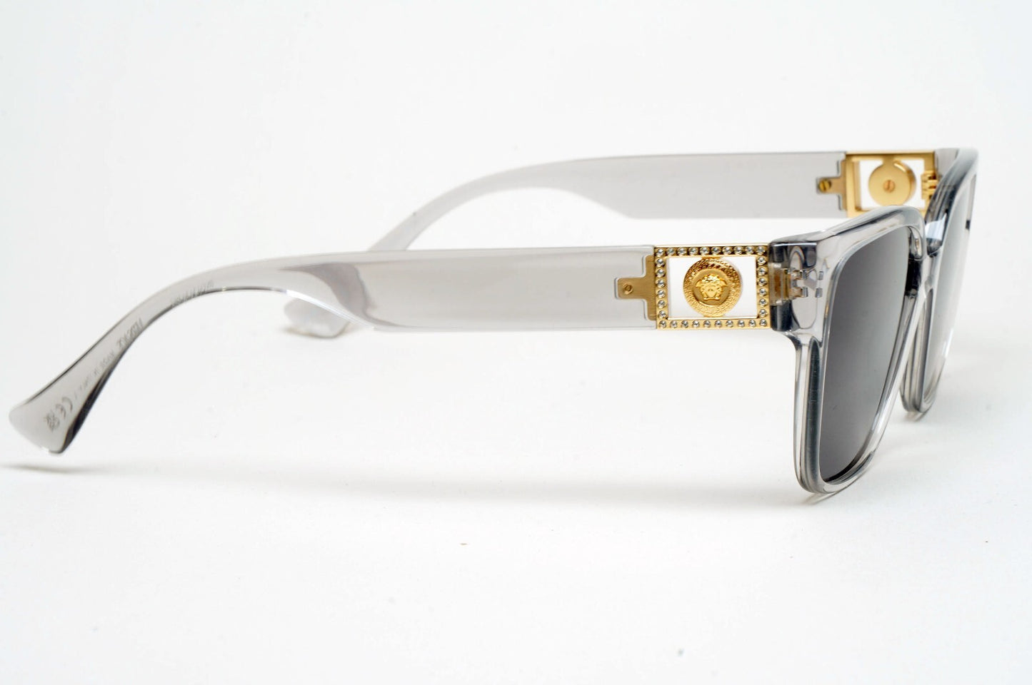 Versace Sunglasses Grey Gold Medusa Diamante Square MOD VE 3329-B 5305 54mm