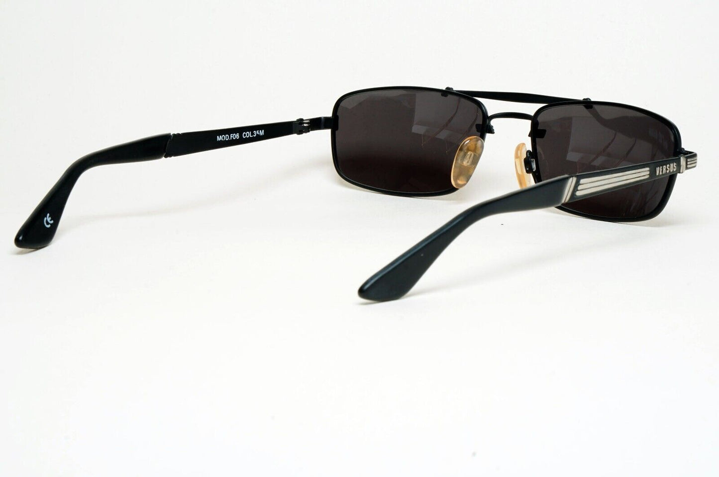 Versus Sunglasses 1996 by Gianni Versace Vintage Rectangle Black MOD F06 COL 35M