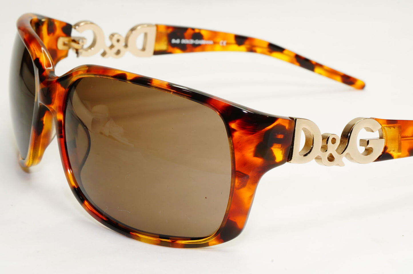 Dolce & Gabbana 2007 Vintage Brown Gold Wrap Sunglasses D&G 3006 502/73 210124