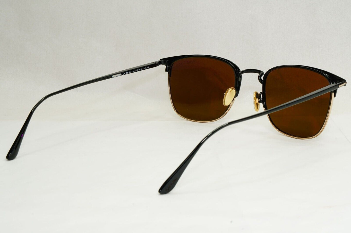 Tom Ford Sunglasses Liv Black Gold Brown Metal Square FT0851 TF 851 01J 52mm