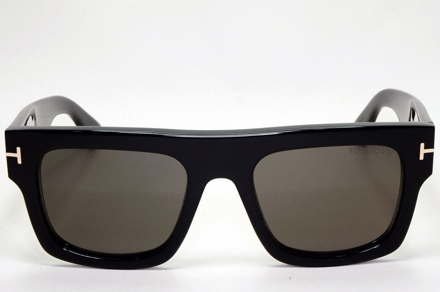 Tom Ford Sunglasses Fausto Black Glossy Square Thick Rim Heavy TF 711 FT0711 01A