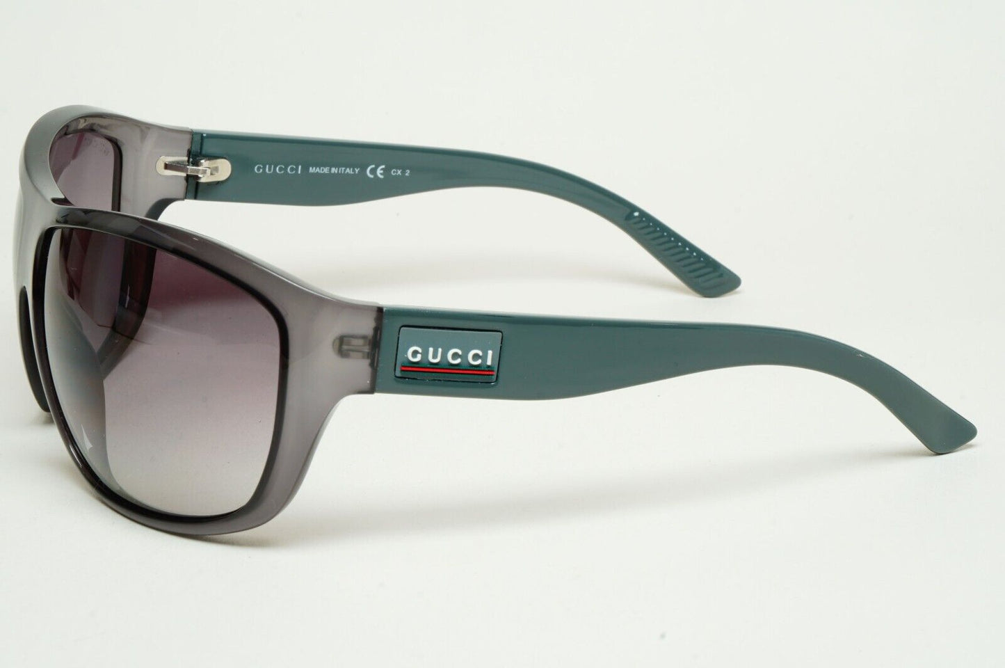 Gucci Sunglasses 2006 Vintage Grey Wrap Green GG 1632/S MFBN3 100225