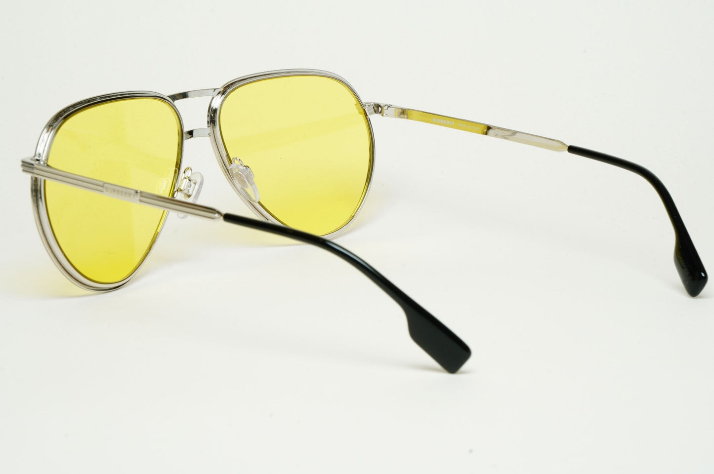 Burberry Sunglasses Scott Silver Yellow Metal Pilot BE 3135 1005/85 59mm A