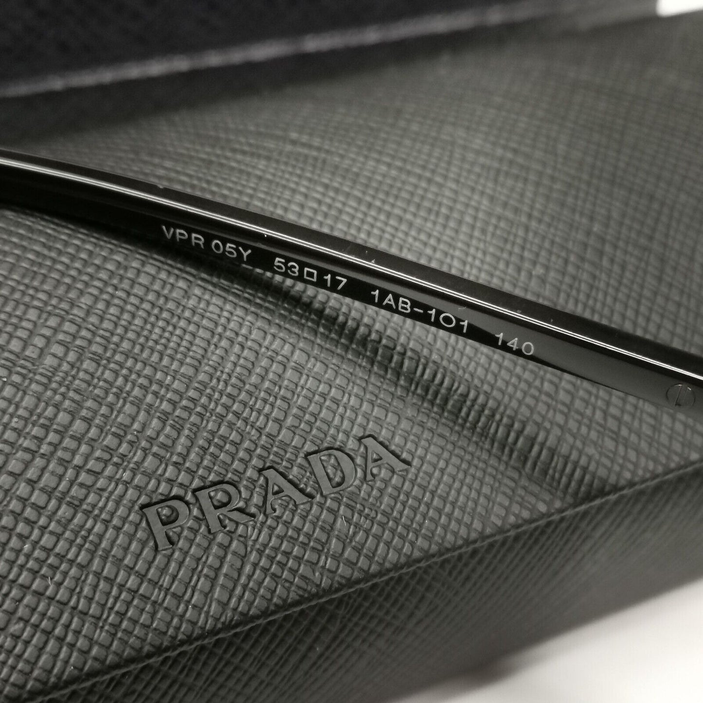Prada Sunglasses Black Square Glossy Fashion PR05YV VPR 05Y 1AB-1O1 53mm