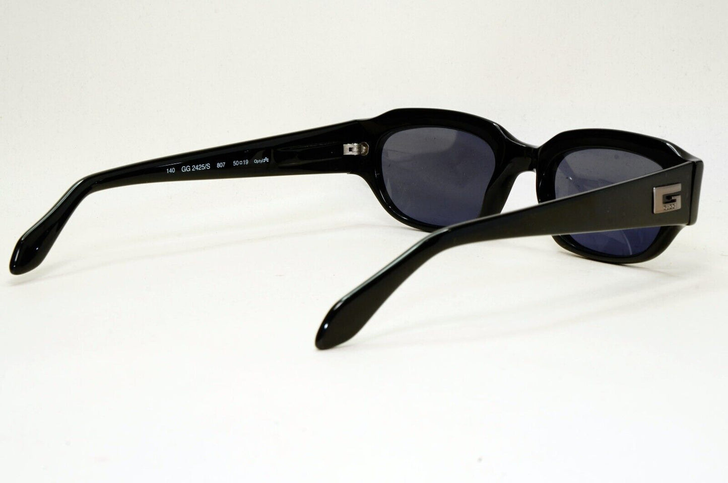 Gucci Sunglasses 1998 Vintage Black Rectangle Grey GG 2425/S 807 50mm 011124