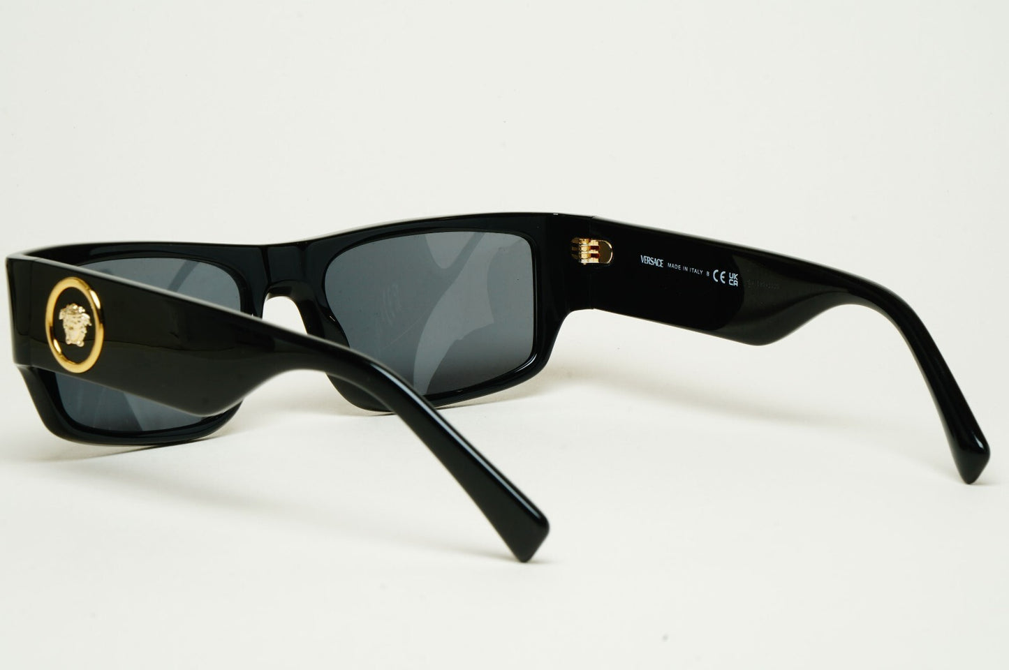 Versace Sunglasses Black Gold Medusa Rectangle RB 4385 GB1/87 56mm