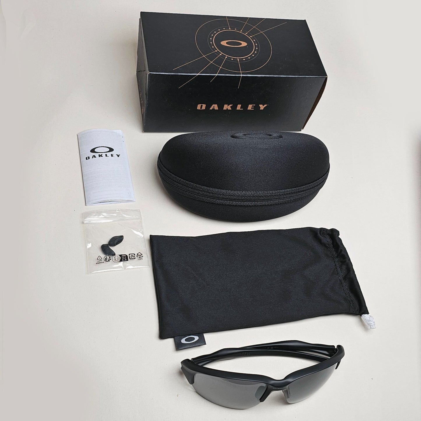 Oakley Sunglasses Polarized Flak Beta Black Matte Iridium Wrap OO 9363 12