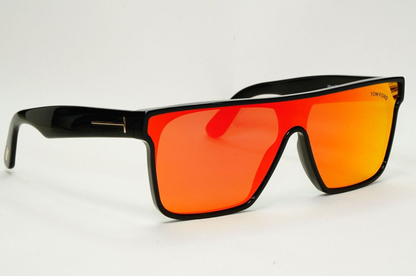 Tom Ford Sunglasses Whyat Black Orange Mirror Shield Visor FT0709 TF 709 01U