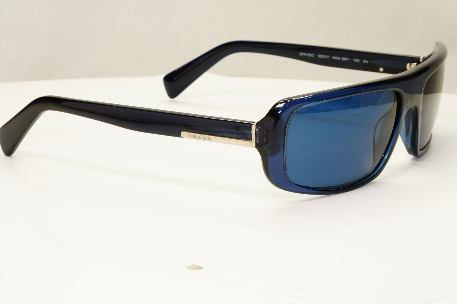 Prada 2011 Blue Sunglasses Rectangle Mens Fashion Rare PR03OS SPR 03O HA2-3M1