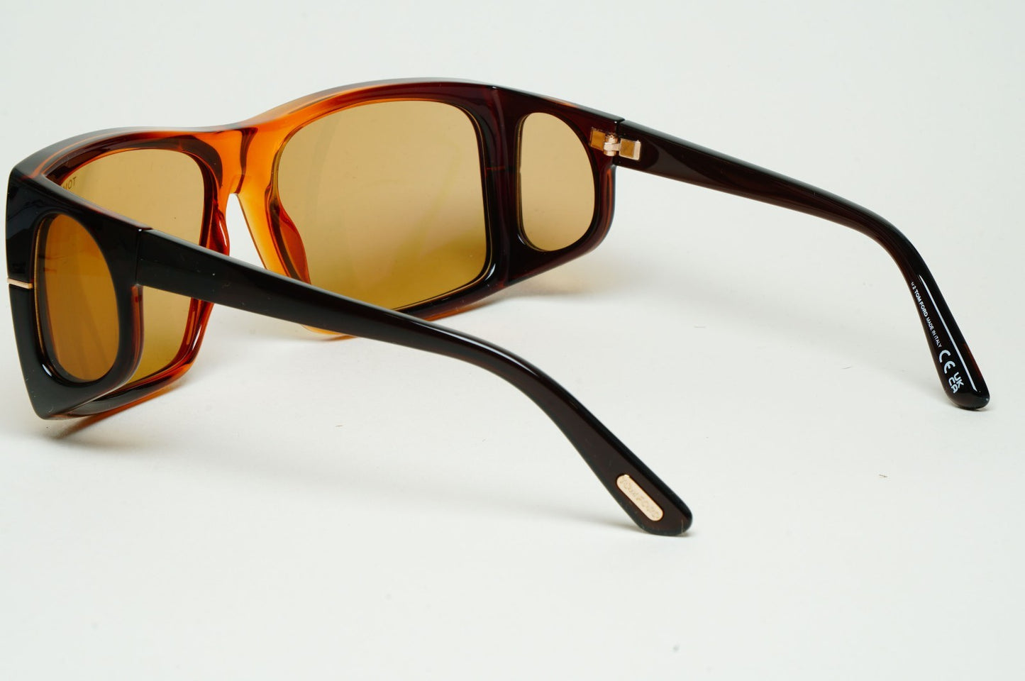 Tom Ford Sunglasses Rizzo Side Window Brown Yellow Square FT0730 TF 730 48E