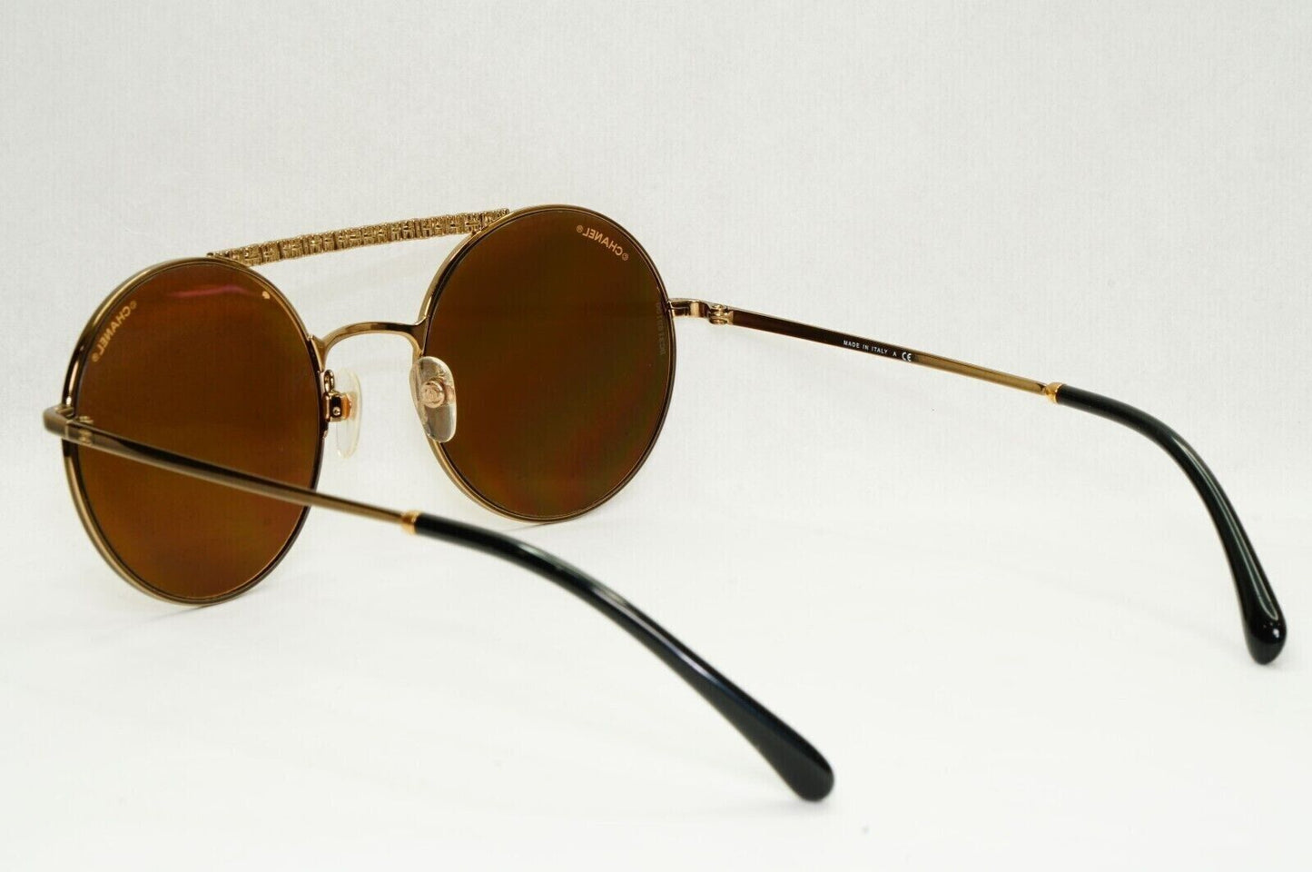 Chanel Sunglasses Bronze Gold Mirror Metal Round Brown 4232 c.470/T6 200324