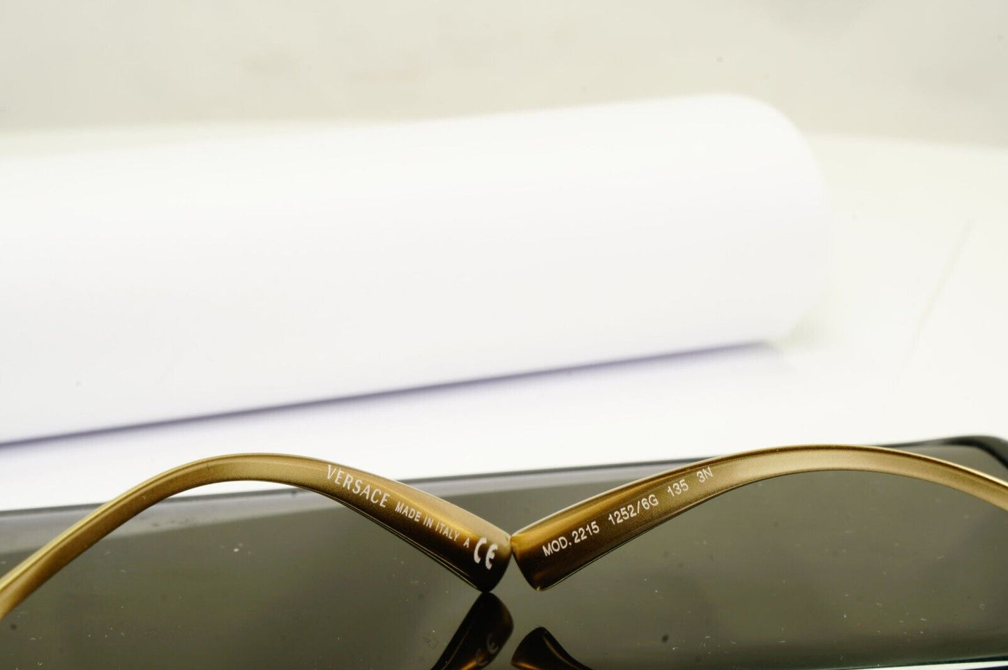 Versace Sunglasses Gold Silver Mirror Medusa Shield Unisex MOD VE 2215 1252/6G
