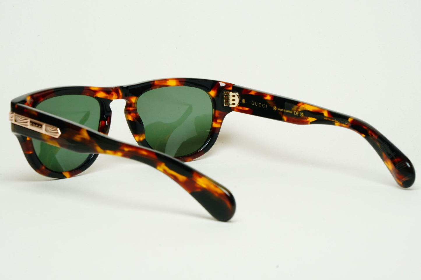 Gucci Sunglasses 2023 Brown Tortoise Green Square GG1519O 002 51mm 100325