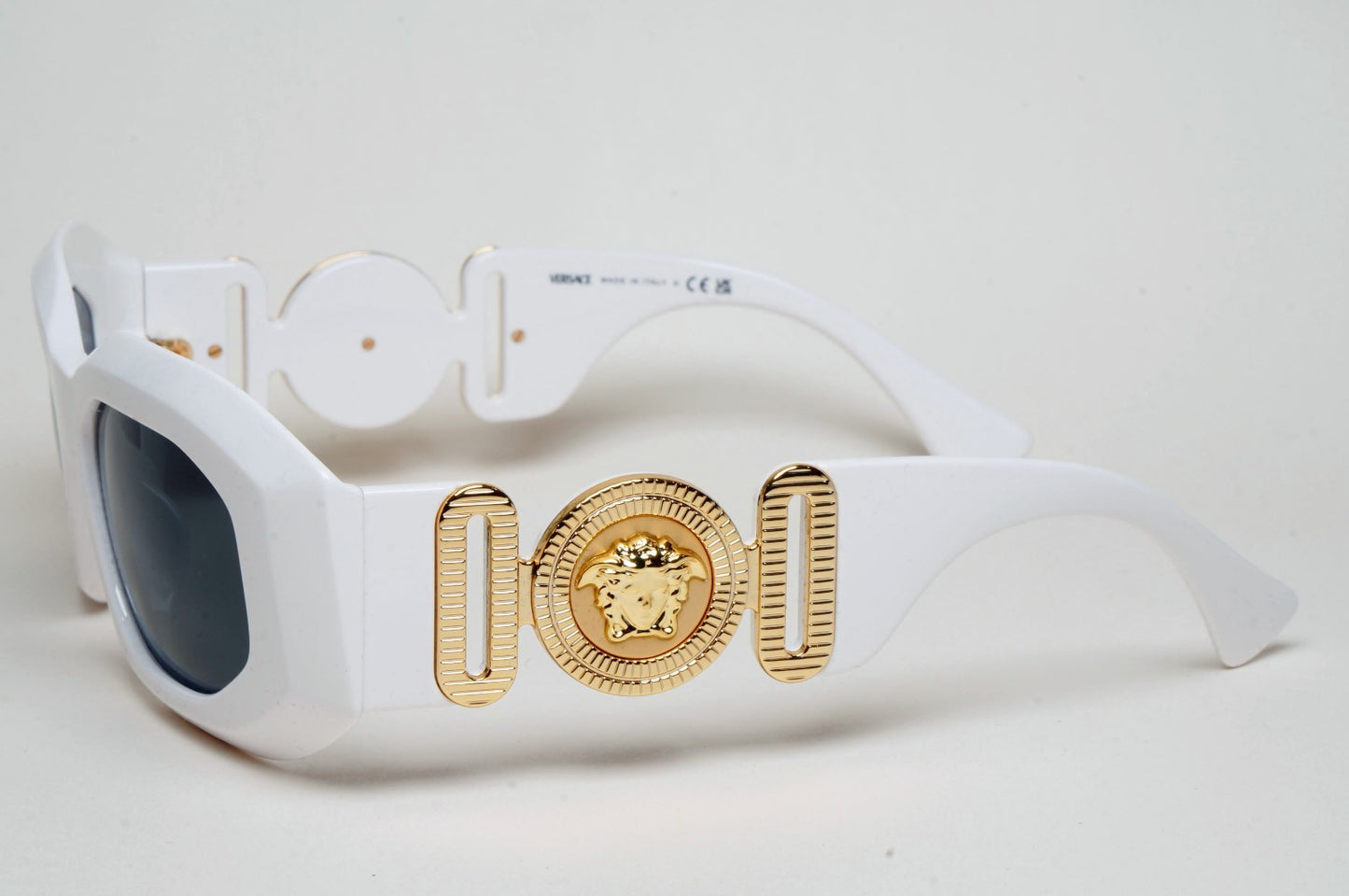 Versace Sunglasses Gold Medusa White Biggie Oversized Square MOD 4425U 314/87