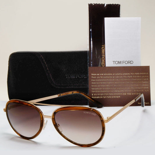 Tom Ford Sunglasses Andy Gold Brown Gradient Pilot FT0468 TF 468 41K 58mm
