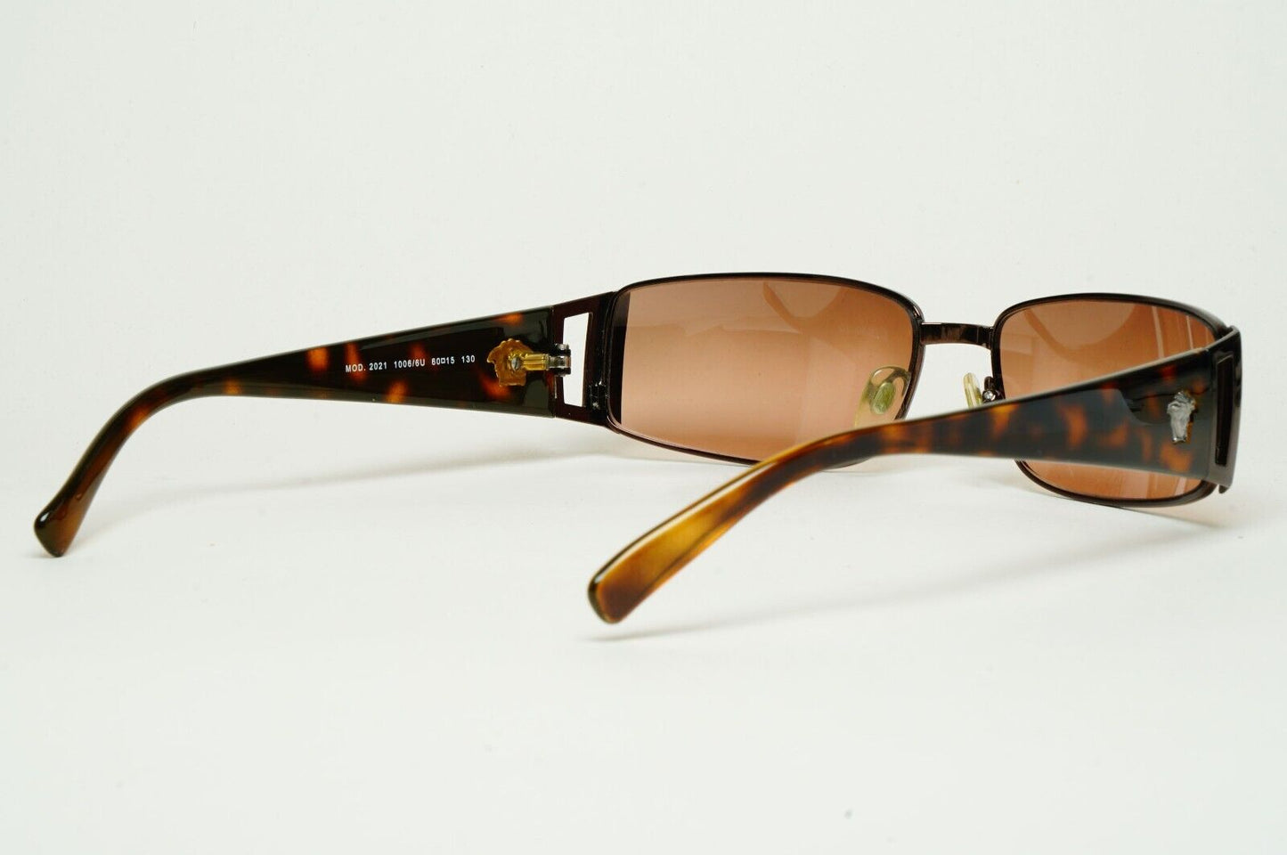 Versace Sunglasses 2004 Vintage Brown Mirror Rectangle MOD 2021 1006/6U 220125