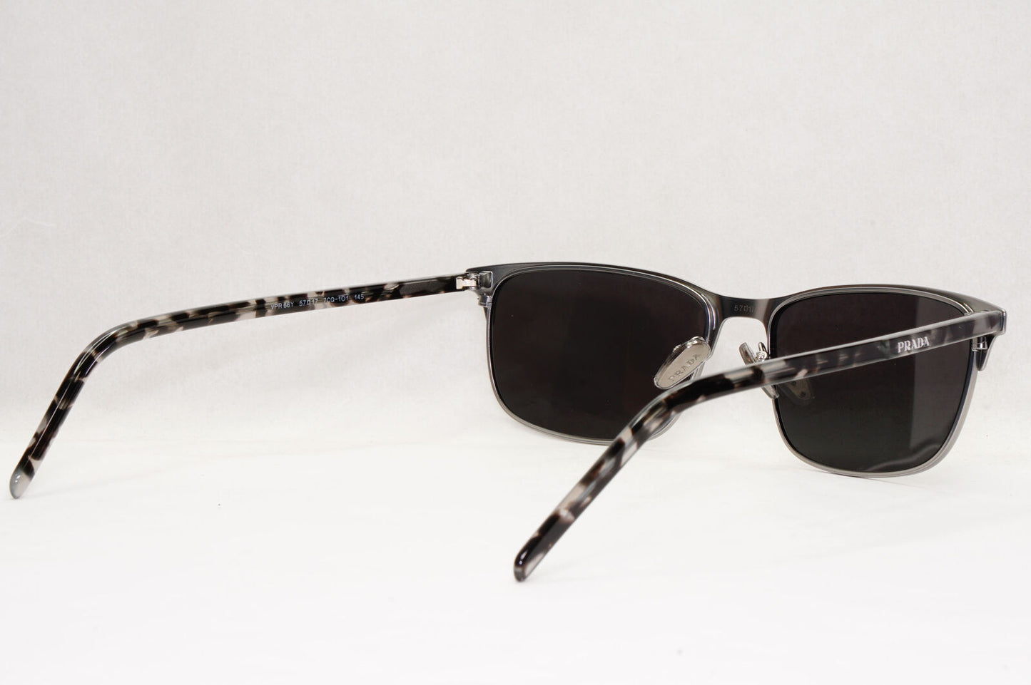 Prada Sunglasses Black Gunmetal Grey Havana PR66YV VPR 66Y 7CQ-1O1 57mm