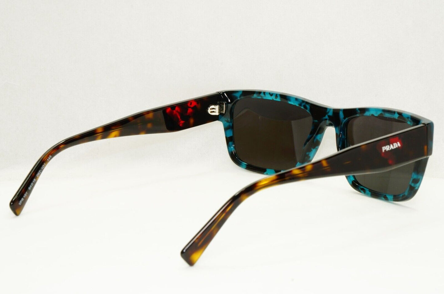 Prada Sunglasses Teal Green Brown Red Havana Square PR15YV VPR 15Y 06Z-1O1 54mm