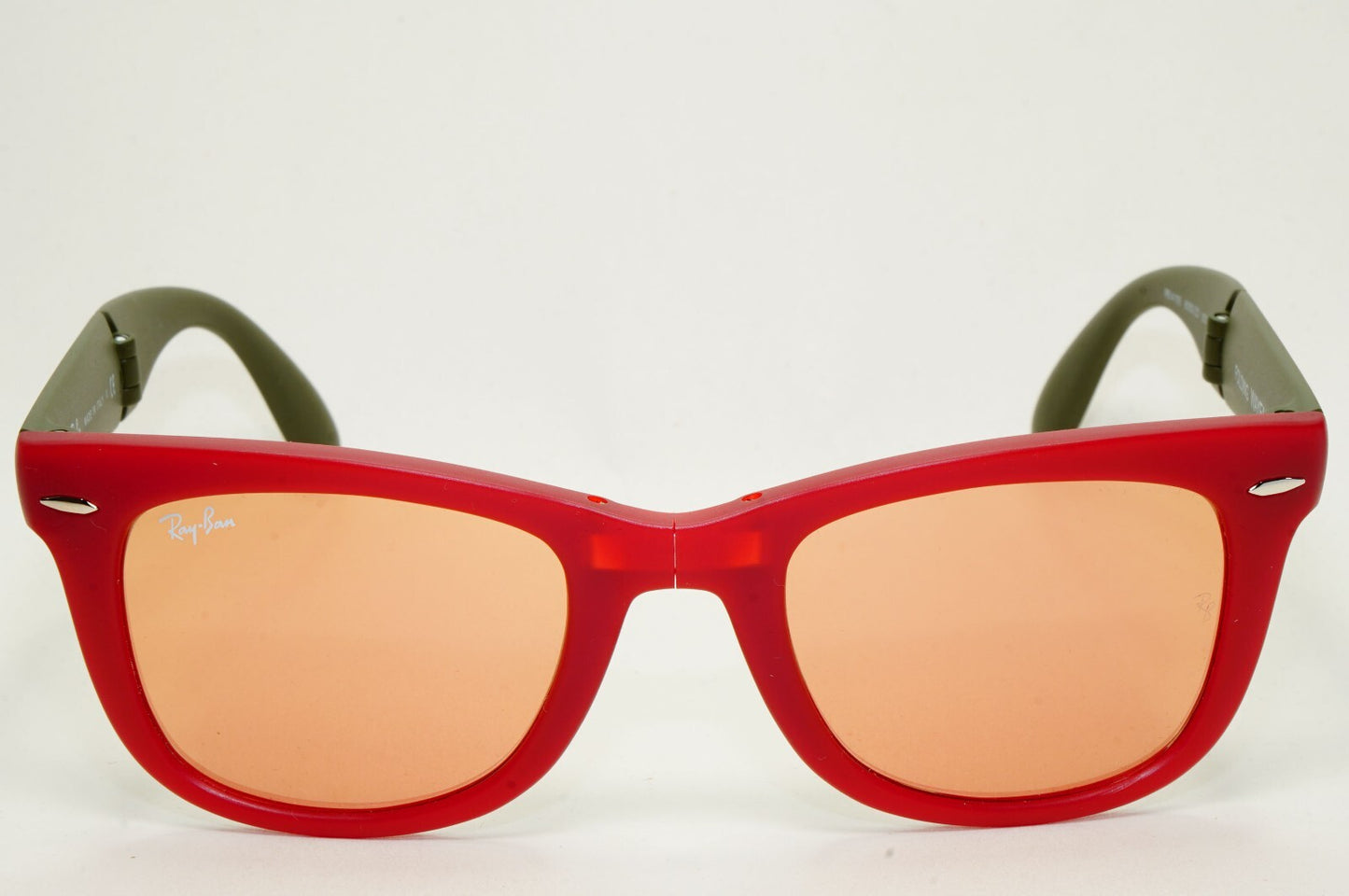 Ray-Ban Sunglasses Folding Wayfarer Red Green Gold Mirror RB 4105 6050/Z2 50mm