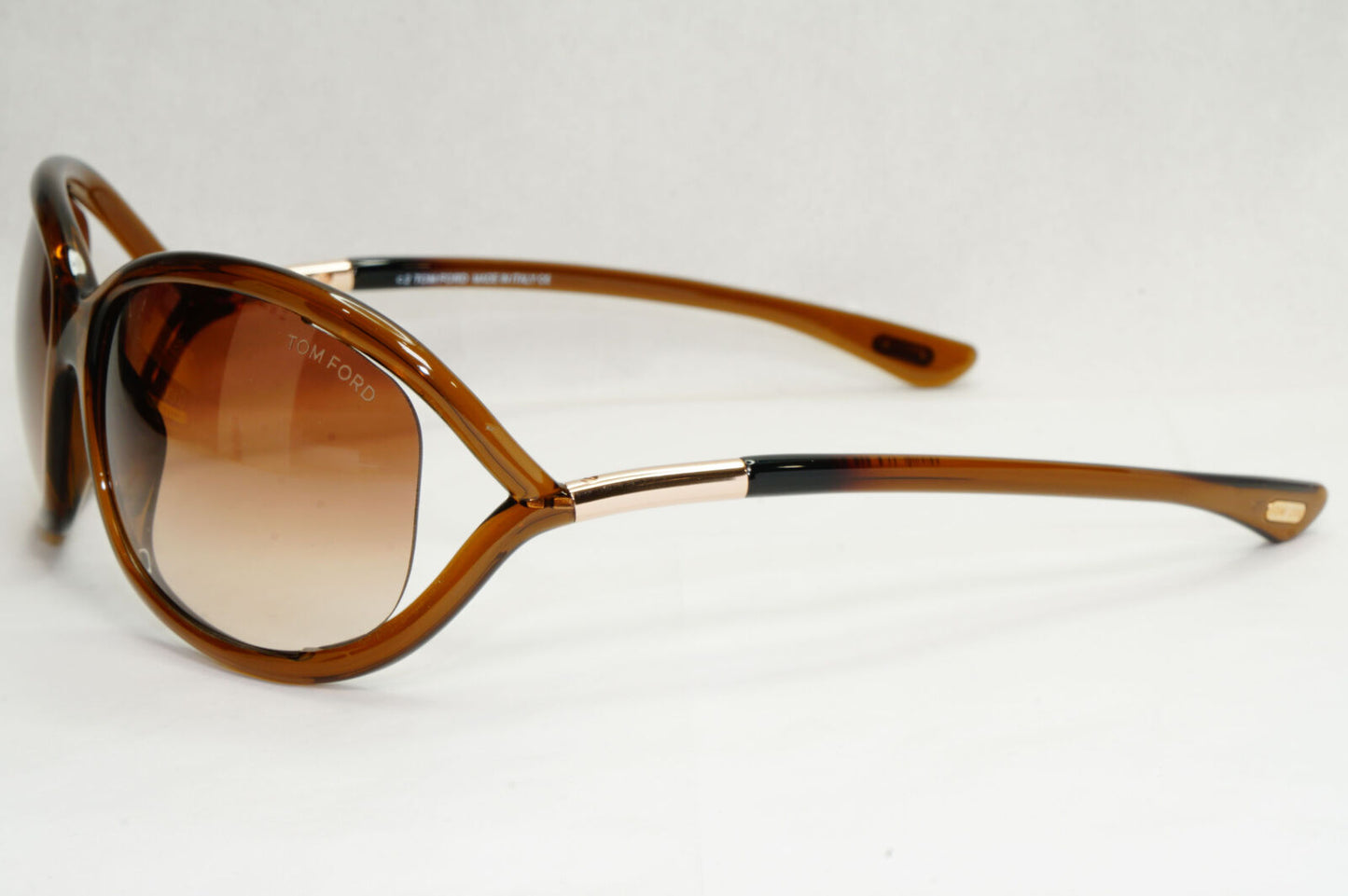 Tom Ford Sunglasses Jennifer Brown Gradient Shiny Gold Wrap FT0008 TF8 692