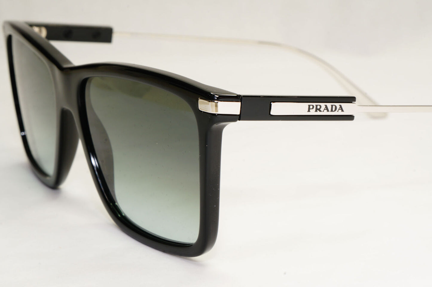 Prada Sunglasses Glass Lens Black Silver Grey Gradient PR01ZS SPR 01Z 1AB-06T