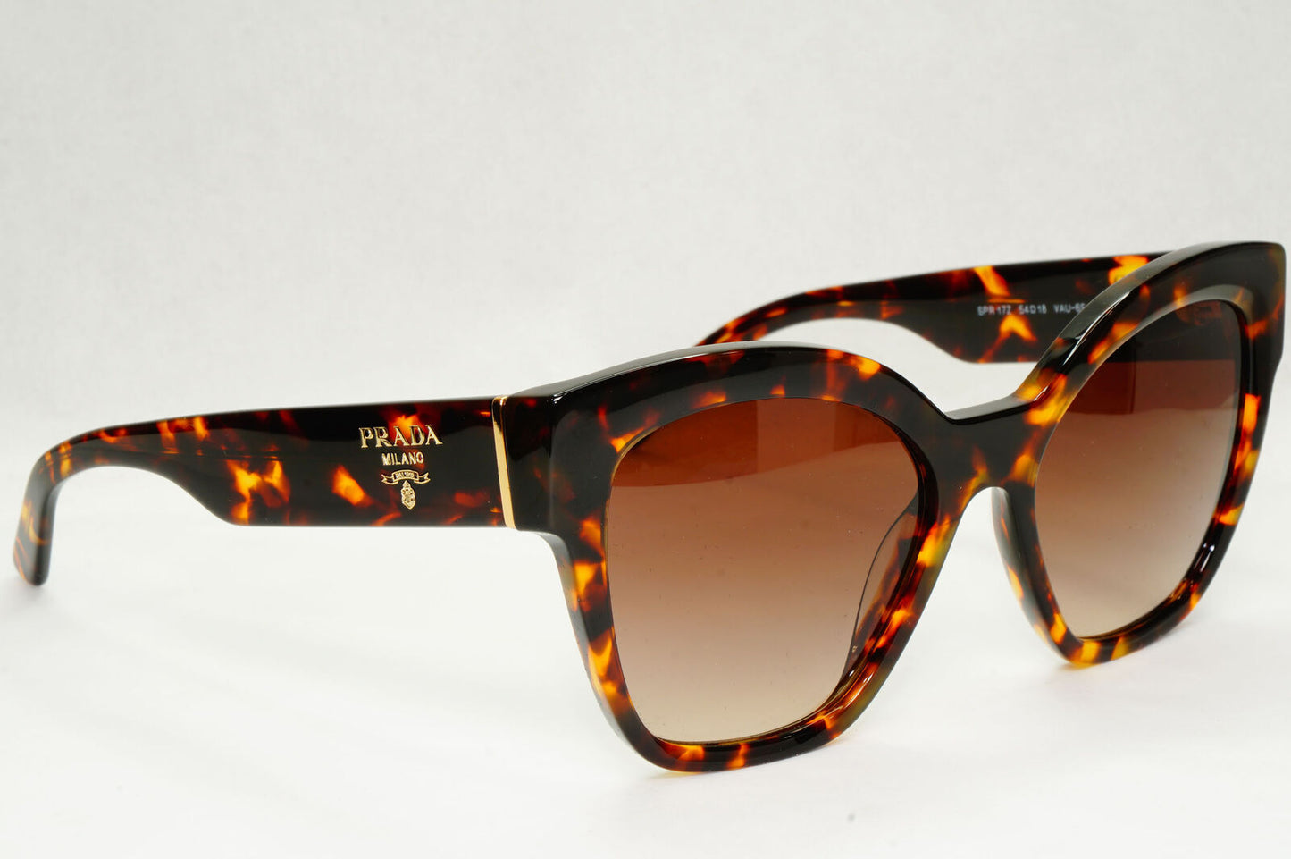 Prada Sunglasses Honey Brown Tortoiseshell Square PR17ZS SPR 17Z VAU-6S1 54mm