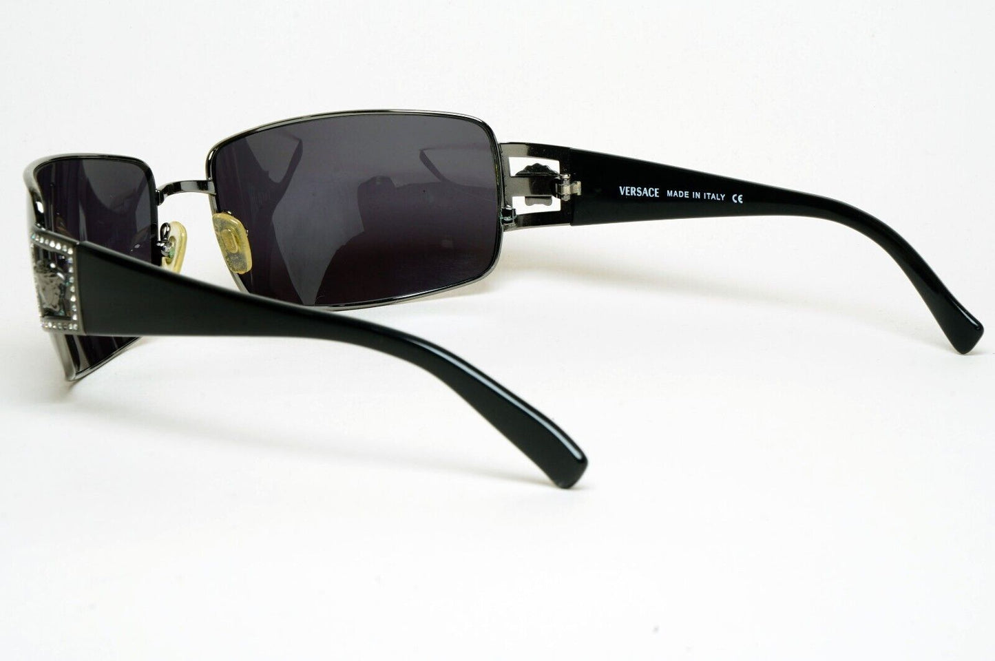 Versace Sunglasses 2004 Vintage Black Gunmetal Wrap MOD 2032-B 1001/11 180125
