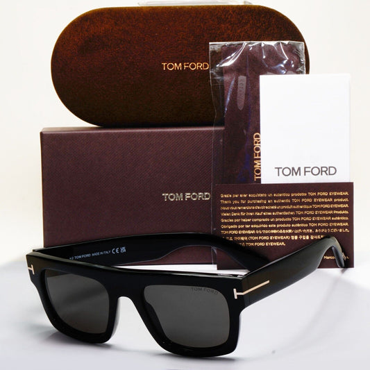 Tom Ford Sunglasses Fausto Black Glossy Square Thick Rim Heavy TF 711 FT0711 01A