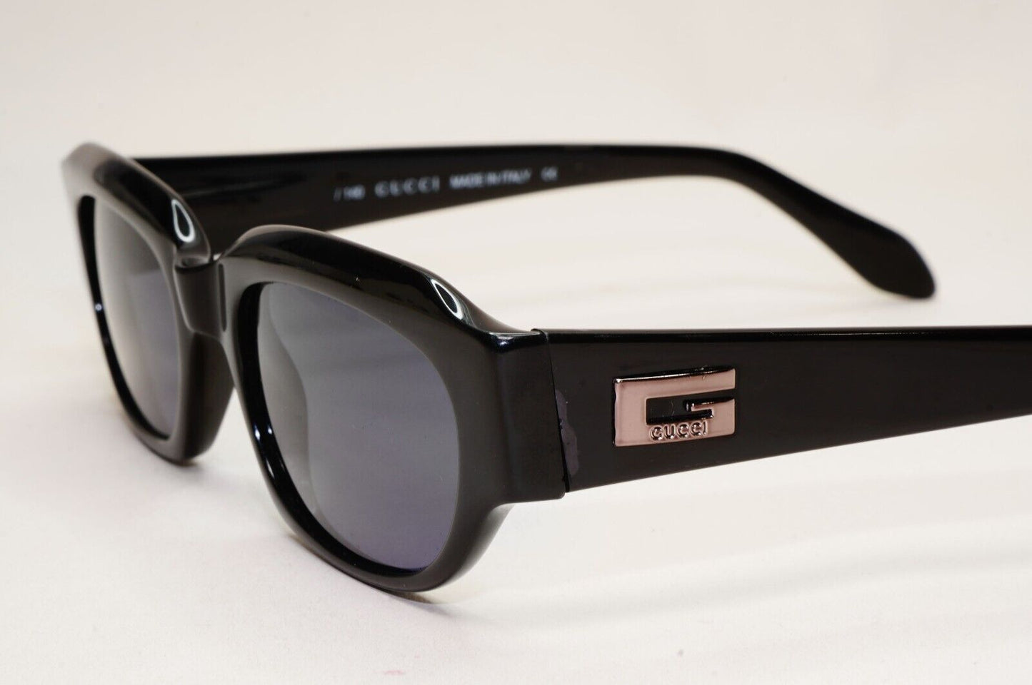 Gucci Sunglasses 1998 Vintage Black Rectangle Grey GG 2425/S 807 50mm 011124