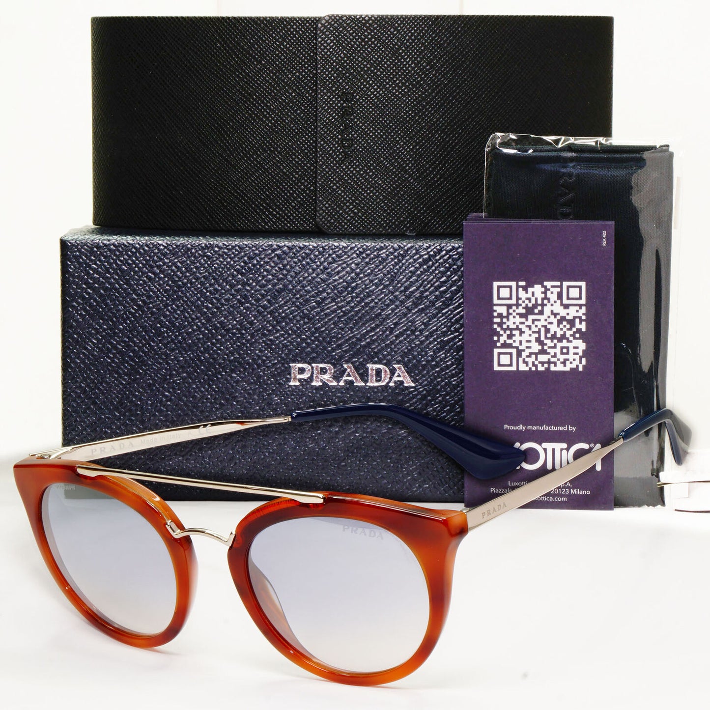 Prada Sunglasses Cinema Catwalk Brown Silver Mirror PR23SS SPR 23S USE-5R0