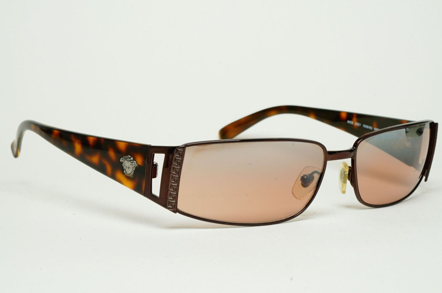 Versace Sunglasses 2004 Vintage Brown Mirror Rectangle MOD 2021 1006/6U 220125