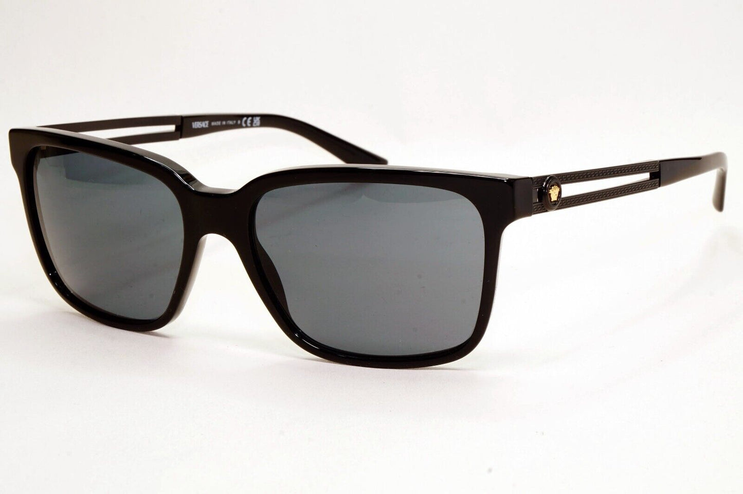 Versace Sunglasses Black Square Gold Medusa Dark Grey MOD VE 4307 5332/87 58mm
