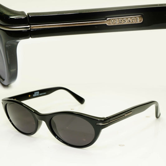 Gianni Versace 1996 Mens Unisex Vintage Glossy Black Sunglasses MOD 453 COL 852
