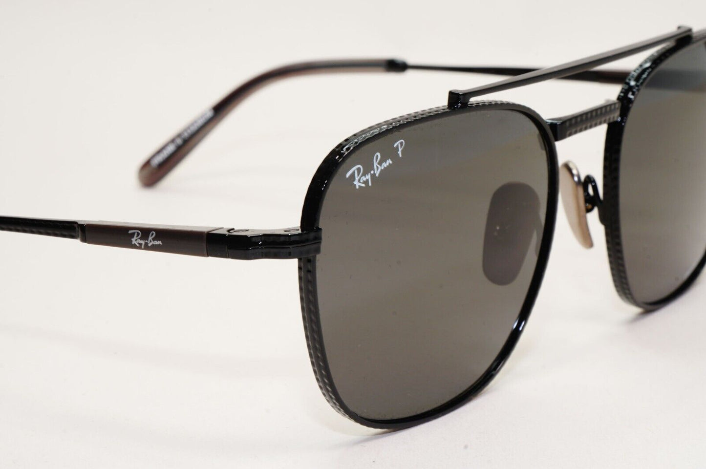 Ray-Ban Sunglasses Titanium Frank Black Polarised RB 8258 3141/K8 54mm
