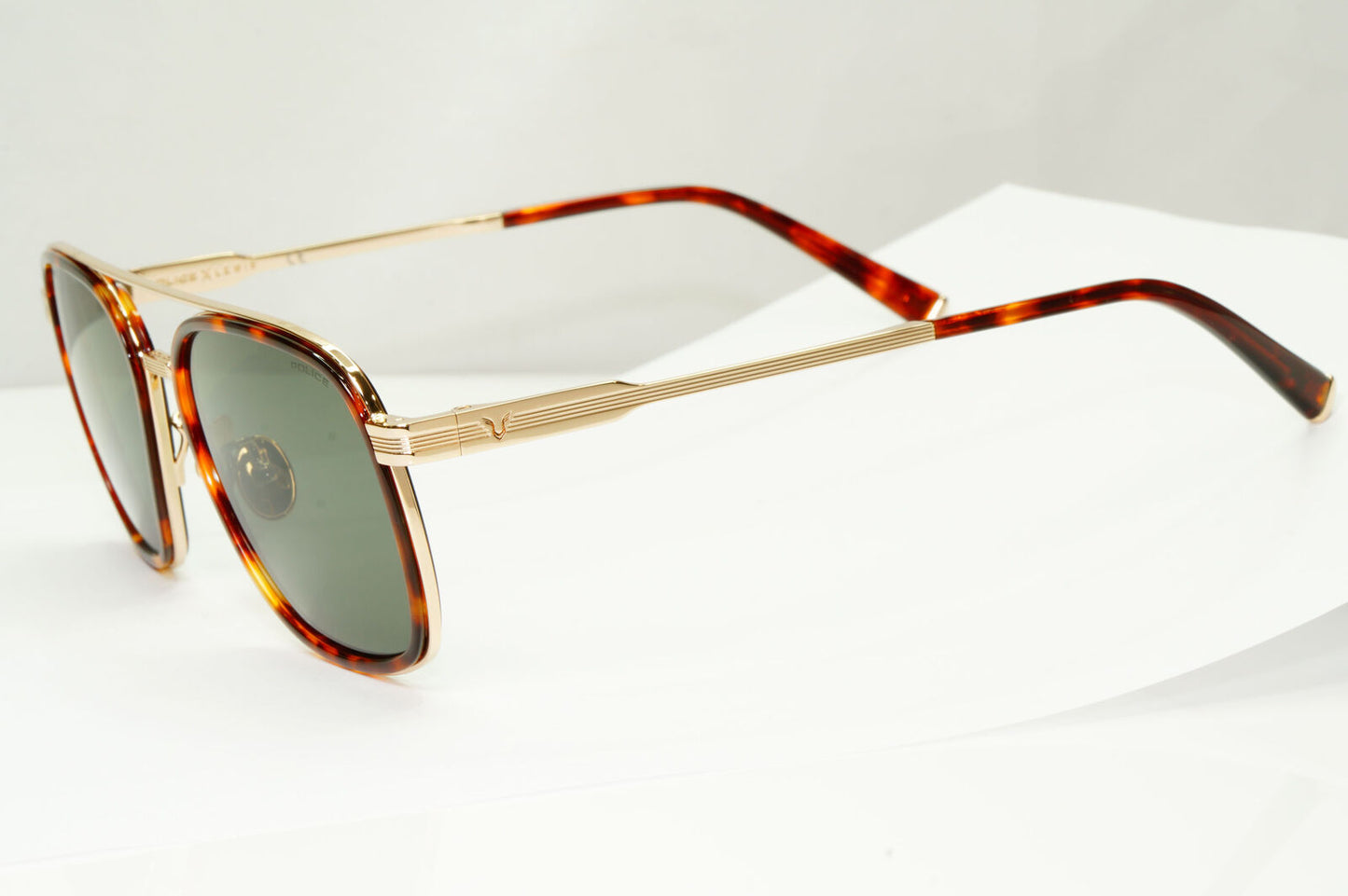 Police Lewis Hamilton F1 Sunglasses Green Brown Gold Square SPL C49 COL 09HW