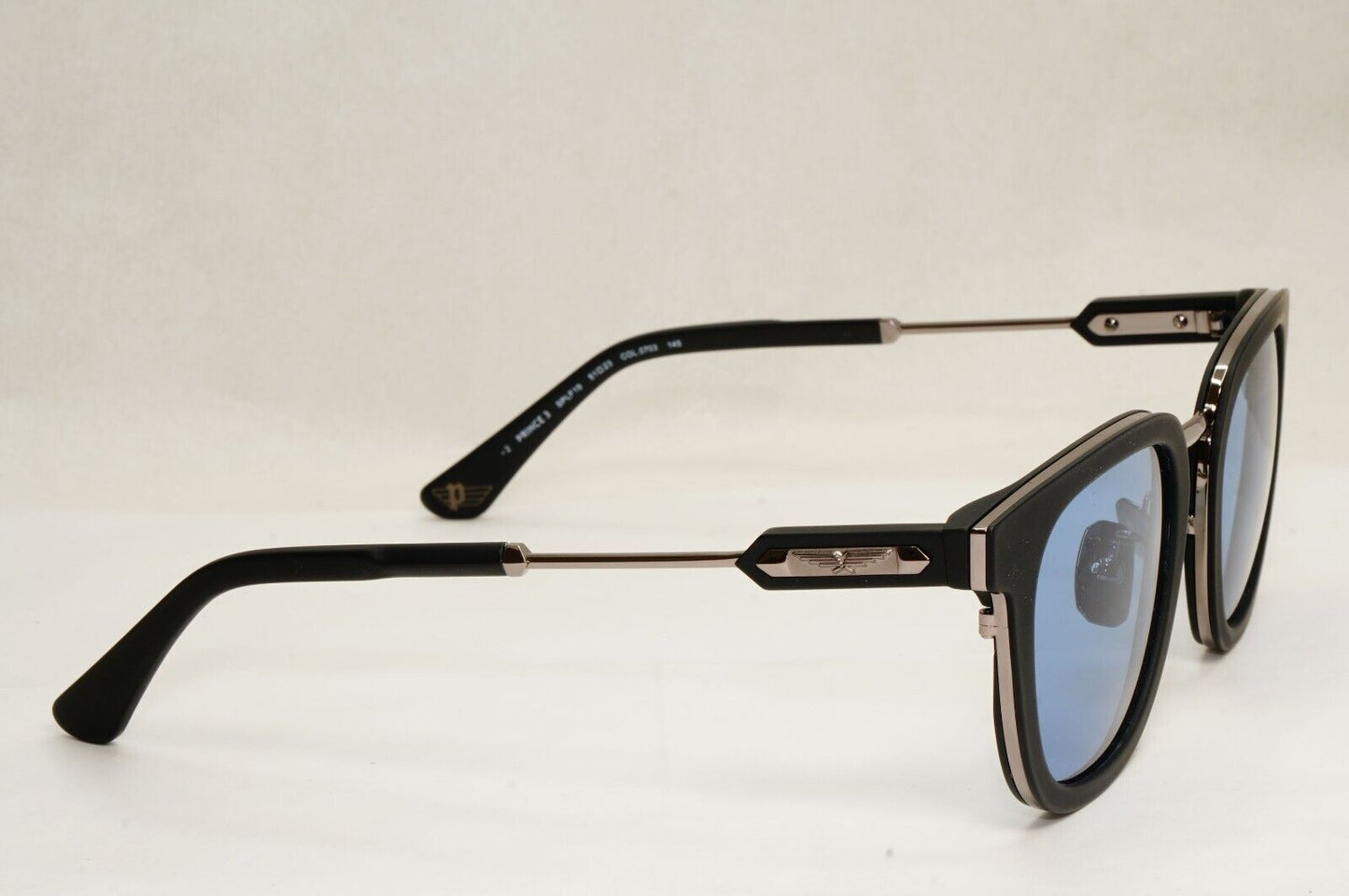 Police Sunglasses Black Blue Silver Thick Rims SPL F19 Prince 3 COL 0703 51mm