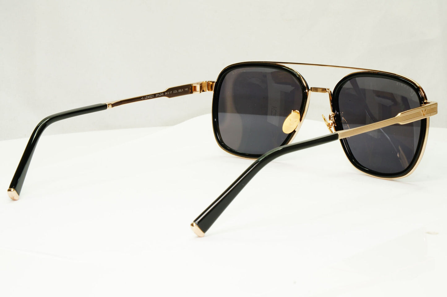 Police Lewis Hamilton F1 Sunglasses Black Gold Square Pilot SPL C49 COL 0BLK
