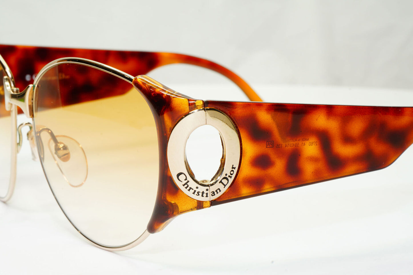 Dior 1990s Vintage Sunglasses Large Austria Gold Brown Oversized 2760 41 37486