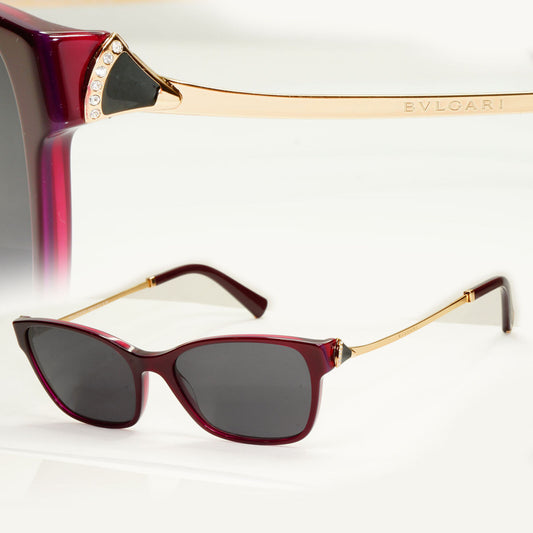 Bvlgari Sunglasses Purple Burgundy Gold Diamante Crystal 4159-B 5426 250123