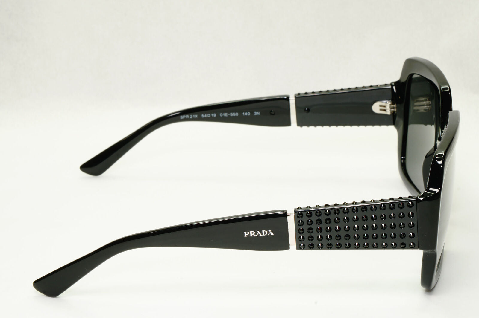 Prada Sunglasses Black Square Diamante Crystal PR21XS SPR 21X 01E-5S0