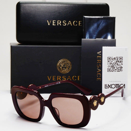 Versace Sunglasses Bordeaux Red Brown Gold Square Medusa MOD VE 4434-F 5382/73