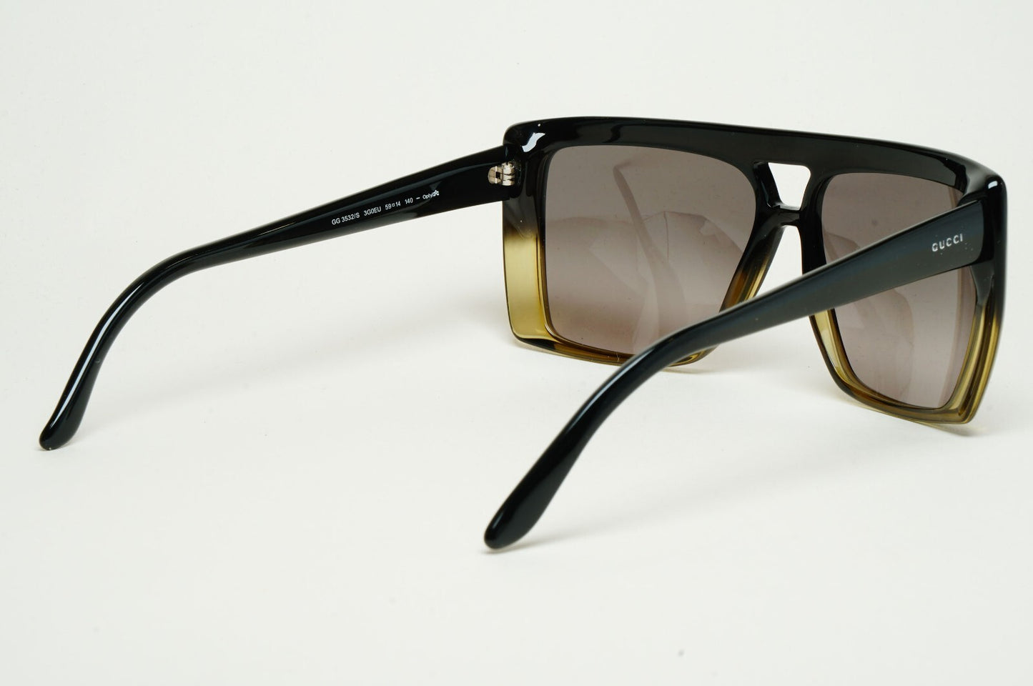 Gucci Sunglasses 2010 Vintage Unisex Square Black Grey GG 3532/S 3G0EU 59mm