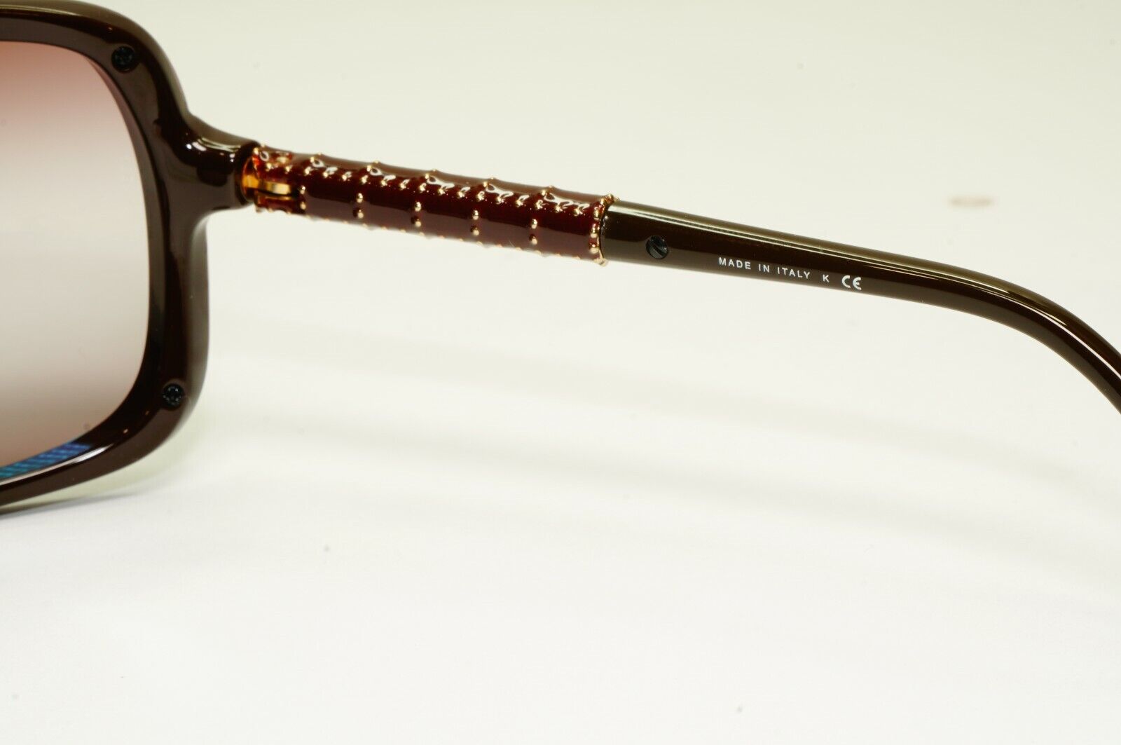 Chanel Burgundy Brown Shield Sunglasses Gold Visor Mask Wrap 6036 638/43 25647