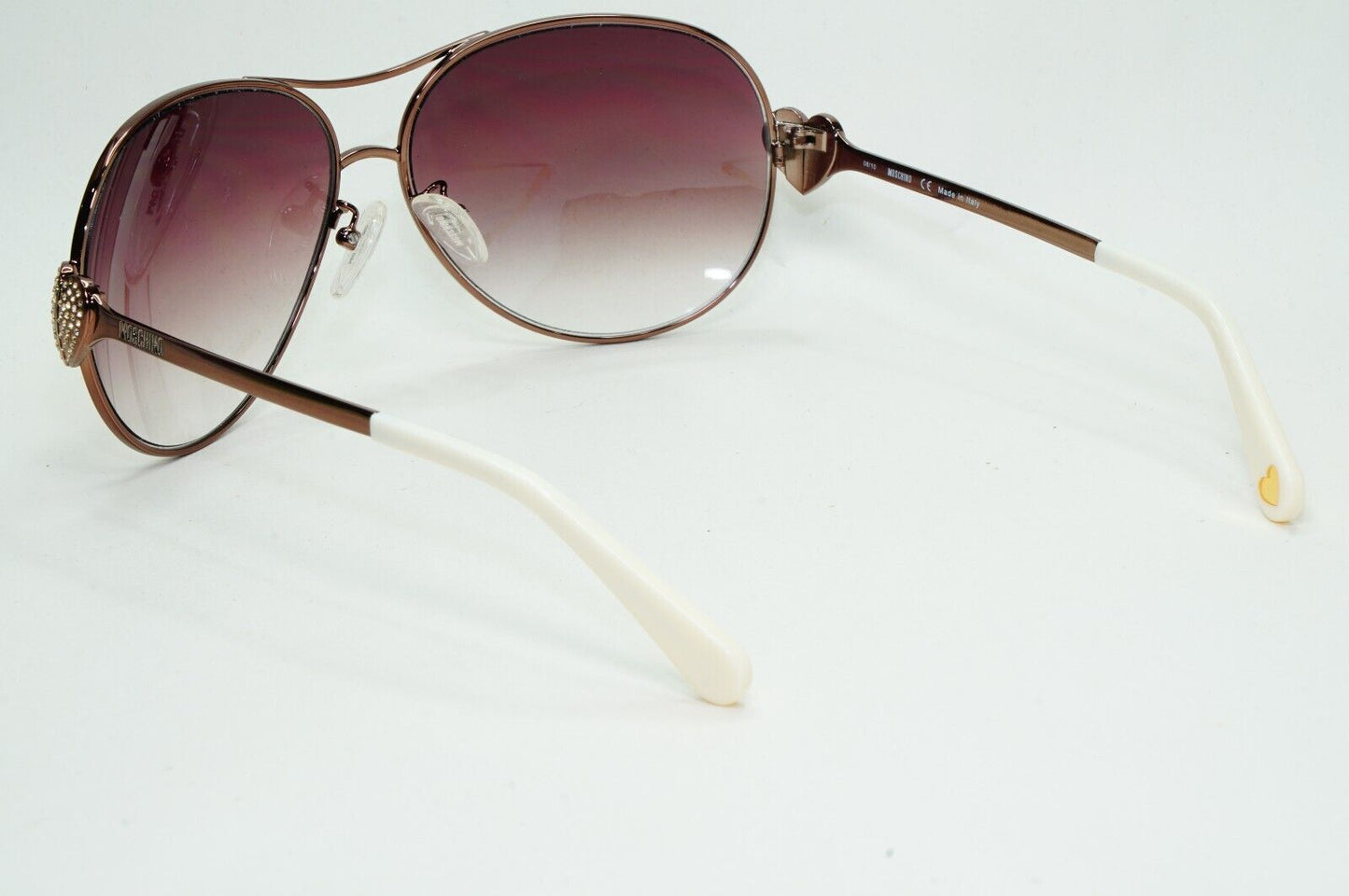 Moschino Sunglasses 2005 Vintage Brown Bronze Pilot Heart MO578 02 101124