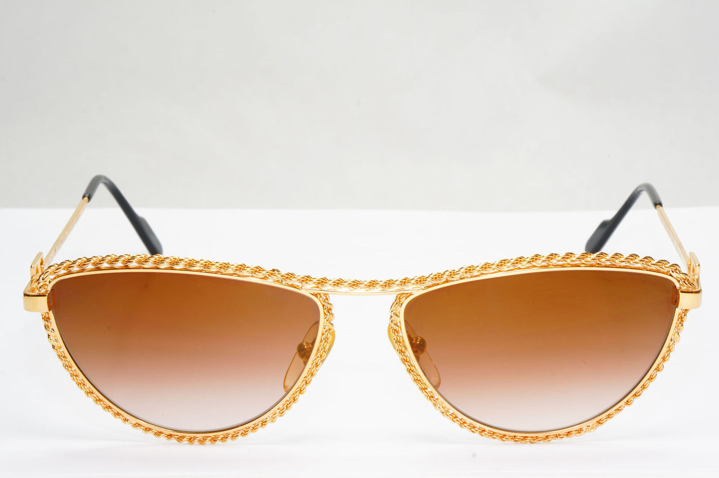 Tiffany 1980s Sunglasses Vintage Gold Plated Chain Soloist T1/03 C4 310323