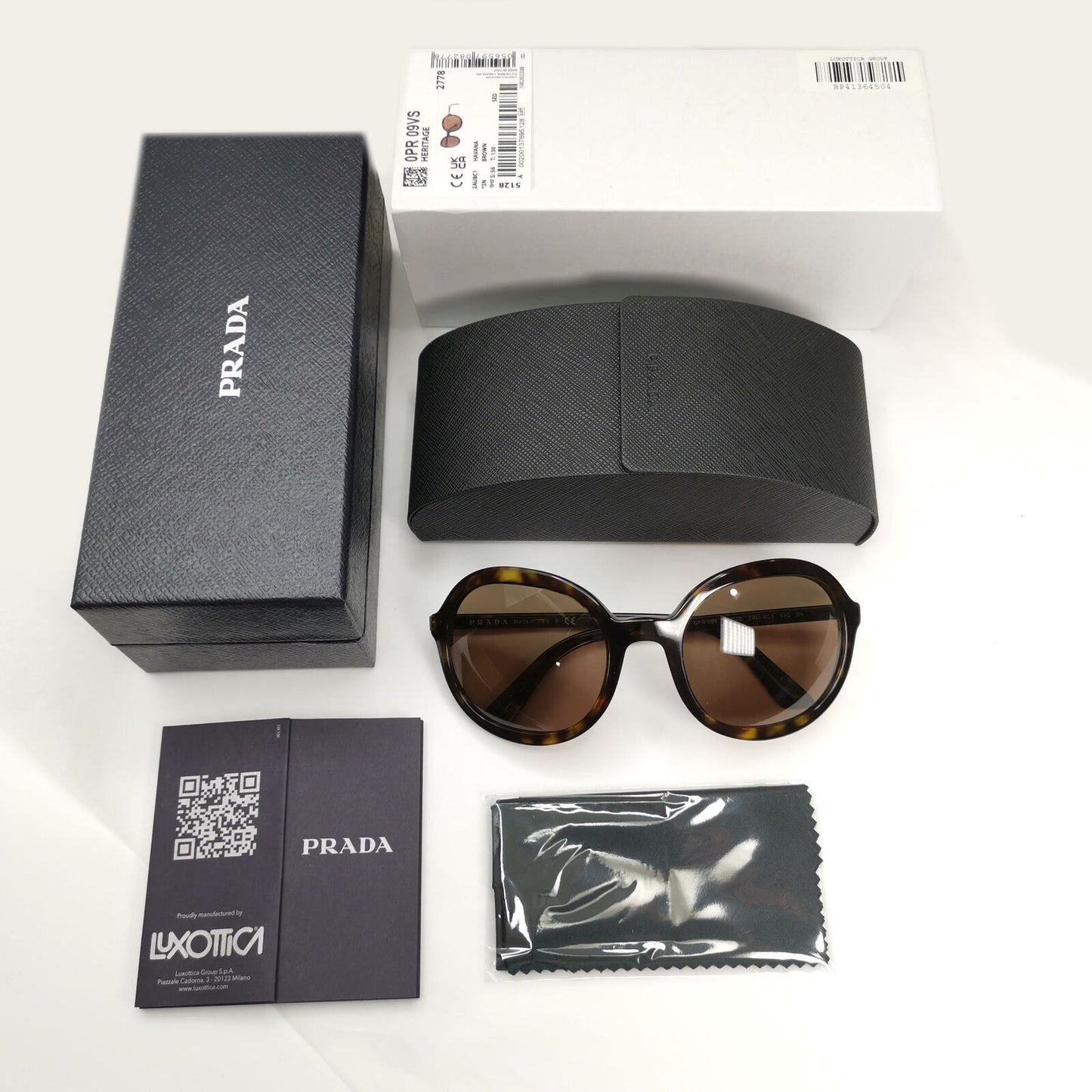 Prada Sunglasses Round Brown Havana Tortoiseshell PR09VS SPR 09V 2AU-8C1 56mm