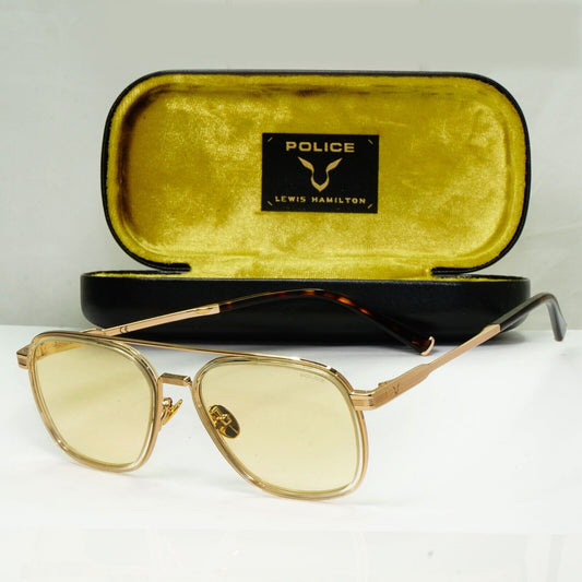 Police Lewis Hamilton F1 Sunglasses Gold Pilot Mirror Metal SPL C49 COL 846F