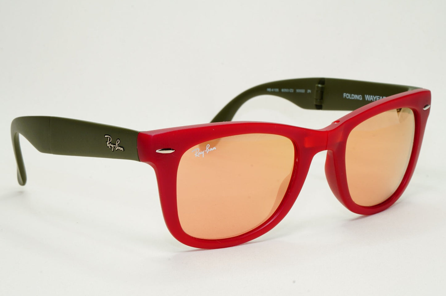Ray-Ban Sunglasses Folding Wayfarer Red Green Gold Mirror RB 4105 6050/Z2 50mm